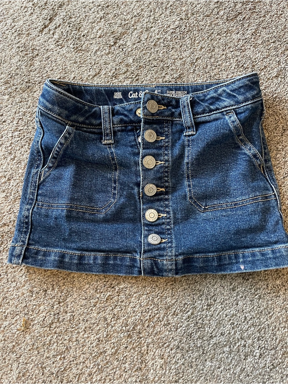 Cat & Jack Indigo Denim Button-Up Mini Skirt